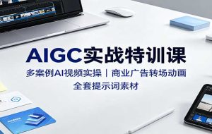 AIGC实战特训课：多案例AI视频实操，商业广告转场动画，全套提示词素材