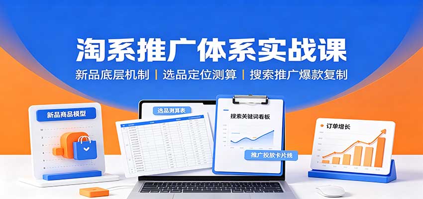 淘系推广体系实战课:新品底层机制,选品定位测算,搜索推广爆款复制 淘系推广体系实战课:新品底层机制,选品定位测算,搜索推广爆款复制