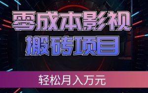 零成本影视搬砖项目，普通人利用空闲时间就能做，轻松月入万元!