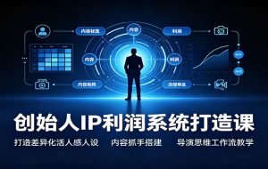 创始人IP利润系统打造课：打造差异化活人感人设，内容抓手搭建，导演思维工作流教学
