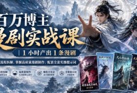 百万博主漫剧实战课|1小时产出1条漫剧,0‑1全流程拆解,掌握高质量漫剧制作,配套全套实操提示词
