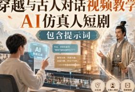 穿越与古人对话视频教学,AI仿真人短剧,包含提示词