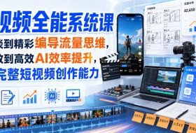 短视频全能系统课,从平淡到精彩编导流量思维,从低效到高效AI效率提升,打造完整短视频创作能力(2026年8月30更新233集)