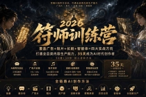 (20186期)符师训练营-35天成为AI时代创作者,广告+短片+长剧+智能体四大实战方向,掌握从创意到上线的完整工作流