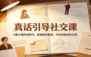 真话引导社交课：6套心理问话技巧，读懂套话套路，守住自我信息边界