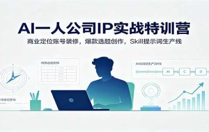 AI一人公司IP实战特训营：商业定位账号装修，爆款选题创作，Skill提示词生产线