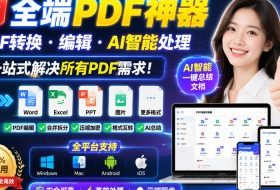 免费全端PDF神器,PDF转换·编辑·AI智能处理,一站式解决所有PDF需求!