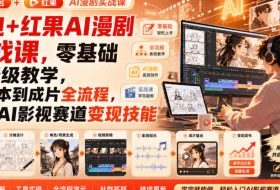 豆包+红果AI漫剧实战课，零基础保姆级教学，从剧本到成片全流程，解锁AI影视赛道变现技能
