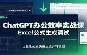 ChatGPT办公效率实战课:提示词技巧,Excel公式生成调试,文档编写教程