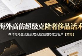 海外高仿超级克隆奢侈品话术,教你把陌生流量变成长期复购的稳定客户【文档】