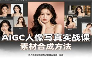 AIGC人像写真实战课：软件平台部署筹备，素材合成方法，多题材写真案例