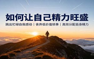 如何让自己精力旺盛：跳出忙碌自我感动，舍弃低价值琐事，高效分配自身精力