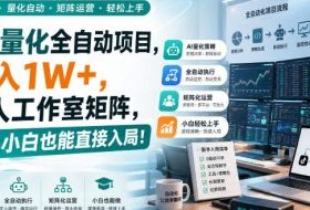 AI量化全自动项目,月入1W+,个人工作室矩阵,新手小白也能直接入局!【揭秘】