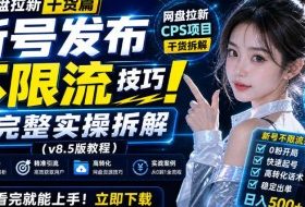 网盘拉新实战干货,新号不限流打法分享,看完就能上手!