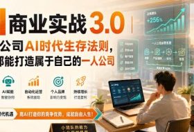 AI商业实战3.0|一人公司AI时代生存法则,人人都能打造属于自己的一人公司