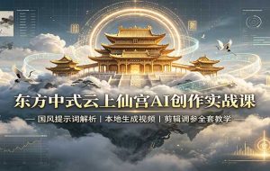 东方中式云上仙宫AI创作实战课：国风提示词解析，本地生成视频，剪辑调参全套教学