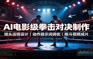 AI电影级拳击对决制作:镜头运镜设计,动作提示词调优,格斗视频成片