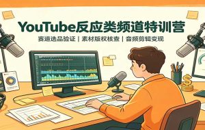 YouTube反应类频道特训营:赛道选品验证,素材版权核查,音频剪辑变现