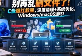 别再乱删文件了!C盘爆红救星,深度清理+系统优化,Windows/macOS通吃!