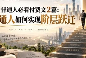 普通人必看付费文2篇:普通人如何实现阶层跃迁