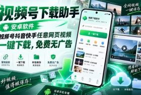 视频号下载助手，安卓软件，视频号抖音快手任意网页视频，一键下载，免费无广告