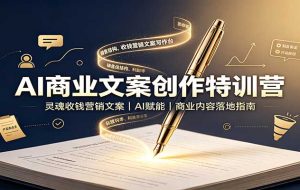 AI商业文案创作特训营：灵魂收钱营销文案，AI赋能，商业内容落地指南