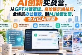 AI创新实战营,从GPT对话逻辑、高阶提示词技巧、全场景办公提效,到MJ绘画出图,全方位AI赋能