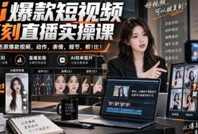 天诺老吴Ai爆款短视频复刻直播实操课，一比一还原爆款视频，动作，表情，细节，都1比1