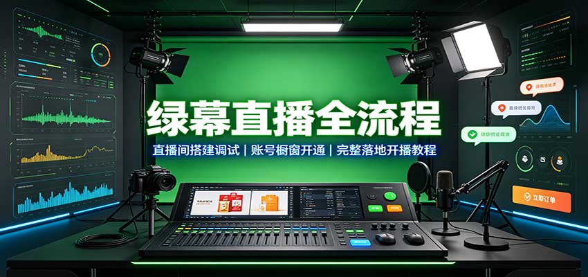 绿幕直播全流程:直播间搭建调试,账号橱窗开通,完整落地开播教程 绿幕直播全流程:直播间搭建调试,账号橱窗开通,完整落地开播教程