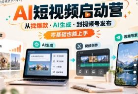 AI短视频启动营,从找爆款·AI生成·到视频号发布,零基础也能上手