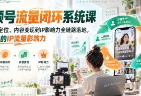视频号流量闭环系统课，从人设定位、内容变现到IP影响力全链路落地，开启你的IP流量影响力