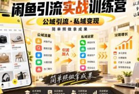 闲鱼引流实战训练营,公域引流·私域变现,简单照做拿成果