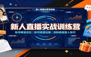 新人直播实战训练营：账号精准定位，账号搭建运维，涨粉峰值留人技巧