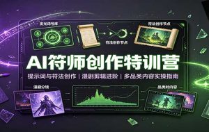 AI符师创作特训营：提示词与符法创作，漫剧剪辑进阶，多品类内容实操指南
