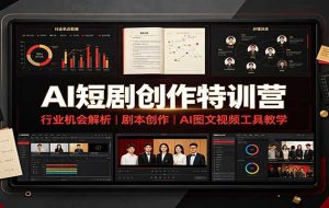 AI短剧创作特训营:行业机会解析,剧本创作,AI图文视频工具教学(文字版)