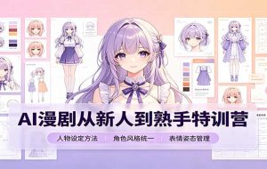 AI漫剧从新人到熟手特训营:剧本分镜创作,提示词模板,人物设定与工具资源