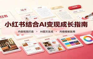 小红书结合AI变现成长指南:账号精准定位,内容视觉打造,搭建可复制流量获客体系