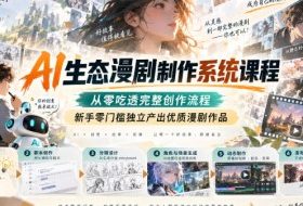 AI生态漫剧制作系统课程,从零吃透完整创作流程,新手零门槛独立产出优质漫剧作品