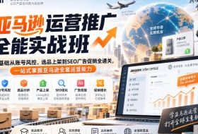 亚马逊运营推广全能实战班|零基础从账号风控、选品上架到SEO广告促销全通关,一站式掌握亚马逊全套运营能力