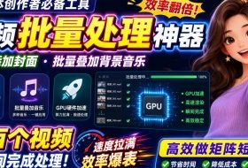 视频批量加封面,把封面添加到视频第一帧,不用剪辑软件批量添加