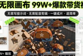 AI无限画布99W+爆款带货视频,无需写提示词·无需配音剪辑·一键成片·超简单