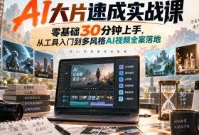 AI大片速成实战课｜零基础30分钟上手，从工具入门到多风格AI视频全案落地​