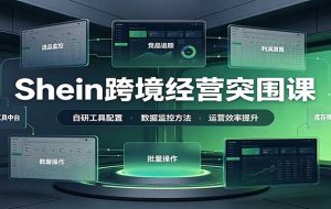 Shein跨境经营突围课:选品测品运营优化,自研工具赋能,破解单量与利润增长困境