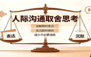 人际沟通取舍思考:分清解释与沉默边界,拿捏职场生活沟通分寸减少情绪内耗
