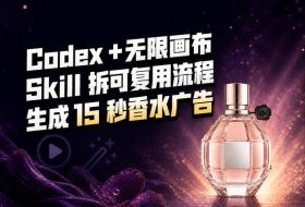 我把Amazon香水视频拆成Codex Skill:无限画布负责最后15秒