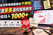 （20454期）完全没有电商基础也不用怕，这套多多虚拟矩阵教学带你日入 1000+