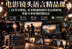 电影镜头语言精品课｜18节完整版，从零精通构图灯光运镜转场，掌握专业影视拍摄技法