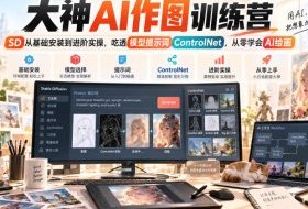 大神AI作图训练营,SD从基础安装到进阶实操,吃透模型提示词ControlNet,从零学会AI绘画