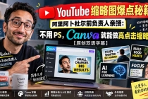 （20474期）YouTube 缩略图爆点秘籍！阿里阿卜杜尔前负责人亲授：不用 PS，Canva 就能做高点击缩略图【原创双语字幕】