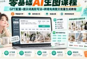 零基础AI生图课程,GPT配置+提示词高阶写法+跨境电商图文批量生成教程